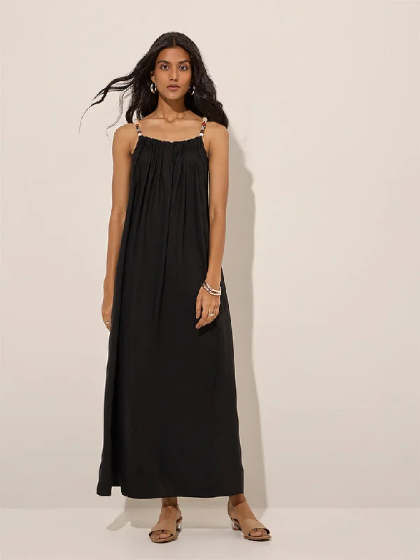 Velvet mini dresses for autumn weddings LOV Black Beads-Designed Linen-Blend Slip Dress Velvet mini dresses for autumn weddings LOV Black Beads-Designed Linen-Blend Slip Dress