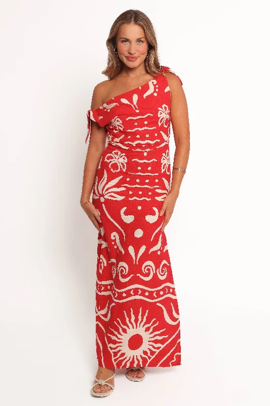 Midi dresses with ruffled hems for a romantic date night Brigid Midi Dress - Sunburst