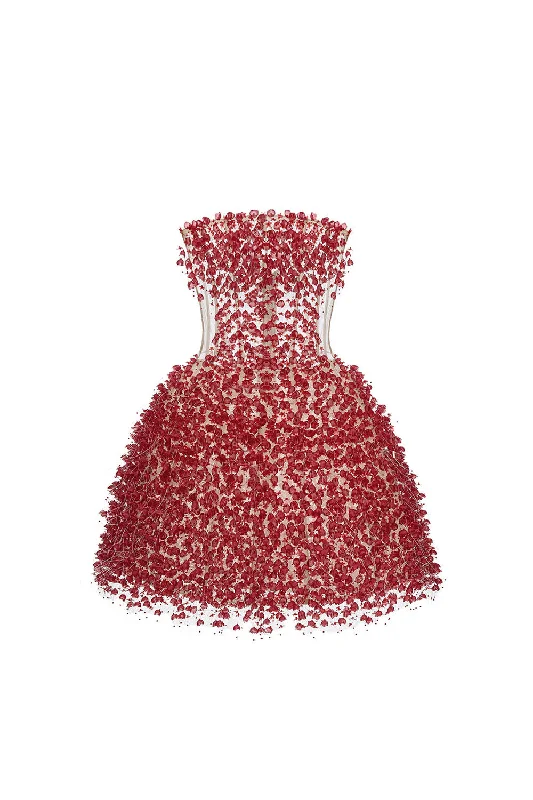 Velvet mini dresses for autumn weddings Flowers Mini Dress