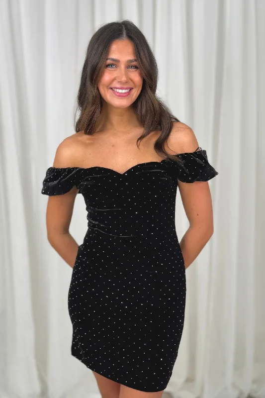 Mini dresses with geometric prints for a modern aesthetic Frankie Embellished Dress In Black Mini dresses with geometric prints for a modern aesthetic Frankie Embellished Dress In Black