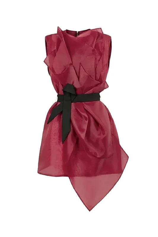 Mini dresses with pocket details for added functionality Omni A-line Jewel Neck Organza Mini Dress Mini dresses with pocket details for added functionality Omni A-line Jewel Neck Organza Mini Dress