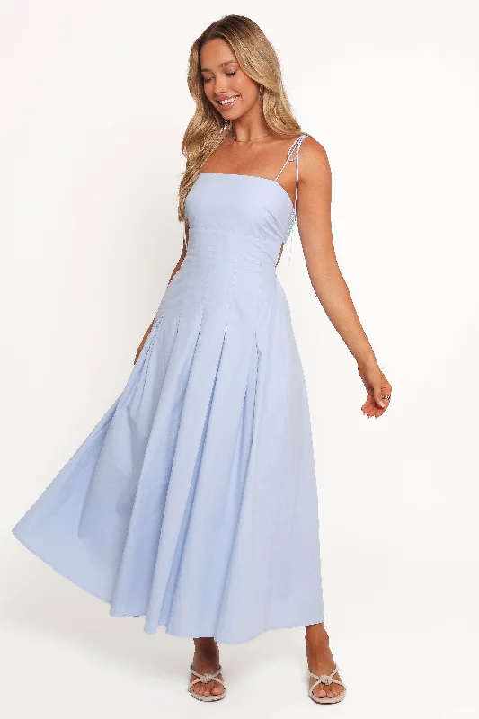 High - low midi dresses with geometric patterns for a modern party Briony Midi Dress - Blue High - low midi dresses with geometric patterns for a modern party Briony Midi Dress - Blue