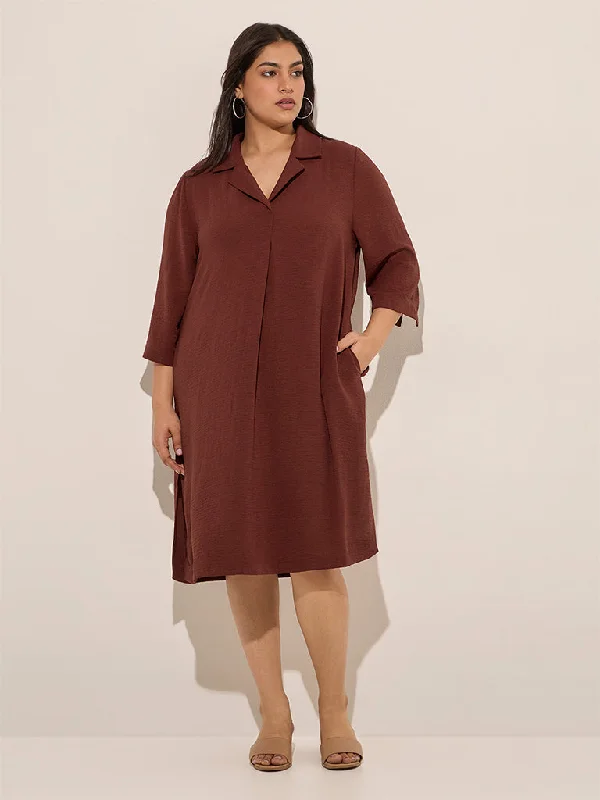 Ruffled mini dresses for a romantic touch Gia Burgundy Crinkle-Textured A Line Dress Ruffled mini dresses for a romantic touch Gia Burgundy Crinkle-Textured A Line Dress