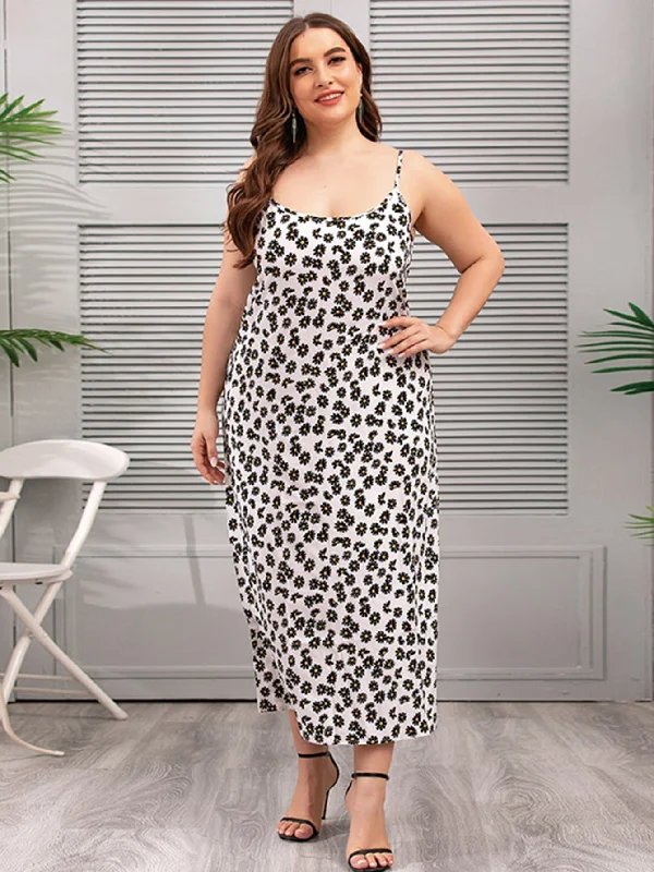 High - low midi dresses with geometric patterns for a modern party KittenAlarm - Plus Size Oversize Satin Silky Print Cami Dress Loungewear High - low midi dresses with geometric patterns for a modern party KittenAlarm - Plus Size Oversize Satin Silky Print Cami Dress Loungewear