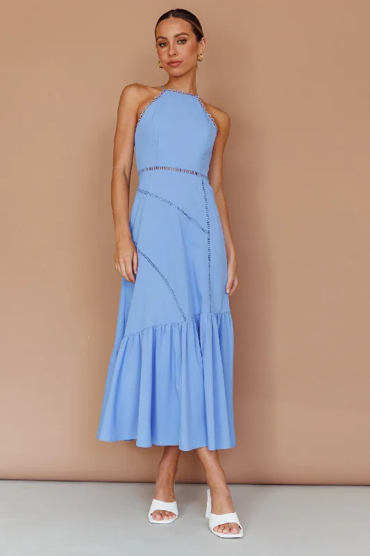 Midi dresses with polka dot prints for a playful summer outfit Felini Criss-Cross Back Flounce Midi Dress Blue Midi dresses with polka dot prints for a playful summer outfit Felini Criss-Cross Back Flounce Midi Dress Blue