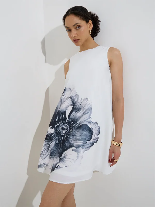 Printed mini dresses for a casual day out Wardrobe Off-White Floral Patterned A-Line Dress Printed mini dresses for a casual day out Wardrobe Off-White Floral Patterned A-Line Dress