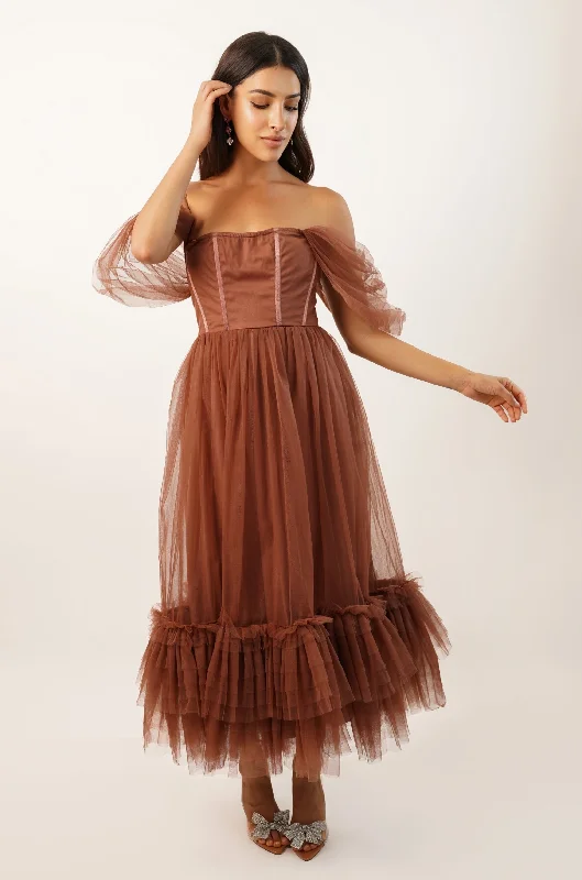 Midi dresses with abstract art prints for an artistic statement Jayne Merlot Tulle Midi Dress Midi dresses with abstract art prints for an artistic statement Jayne Merlot Tulle Midi Dress