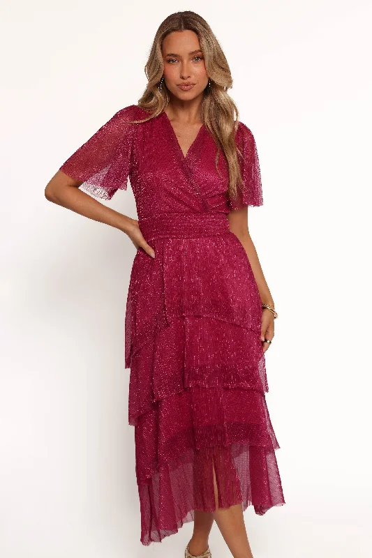 Midi dresses with denim fabric for a casual yet stylish day out Jasmin Midi Dress - Pink Midi dresses with denim fabric for a casual yet stylish day out Jasmin Midi Dress - Pink