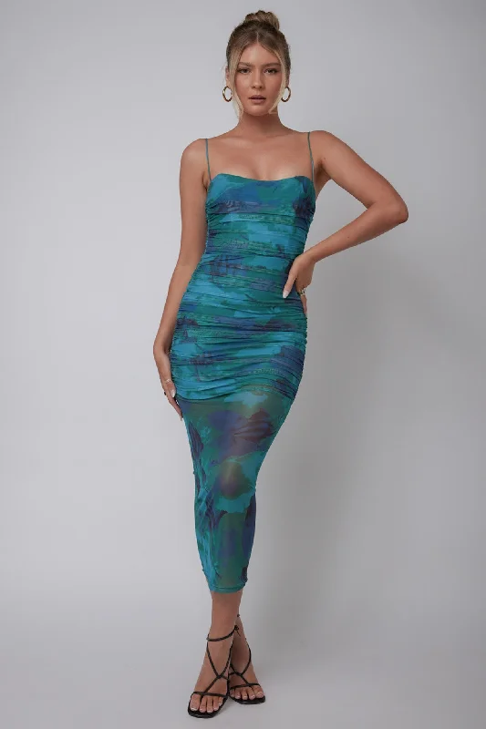 Plaid midi dresses for a fall - themed family gathering Logan Cami Strap Midi Dress Floral Green Plaid midi dresses for a fall - themed family gathering Logan Cami Strap Midi Dress Floral Green