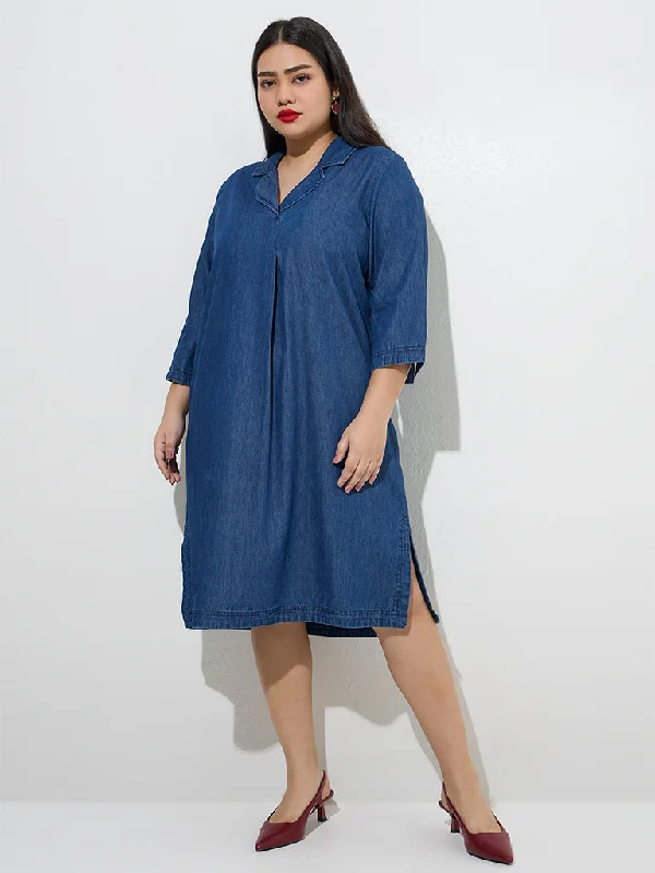 Mini dresses with empire waists for a flattering fit Gia Dark Blue Denim A-Line Dress Mini dresses with empire waists for a flattering fit Gia Dark Blue Denim A-Line Dress