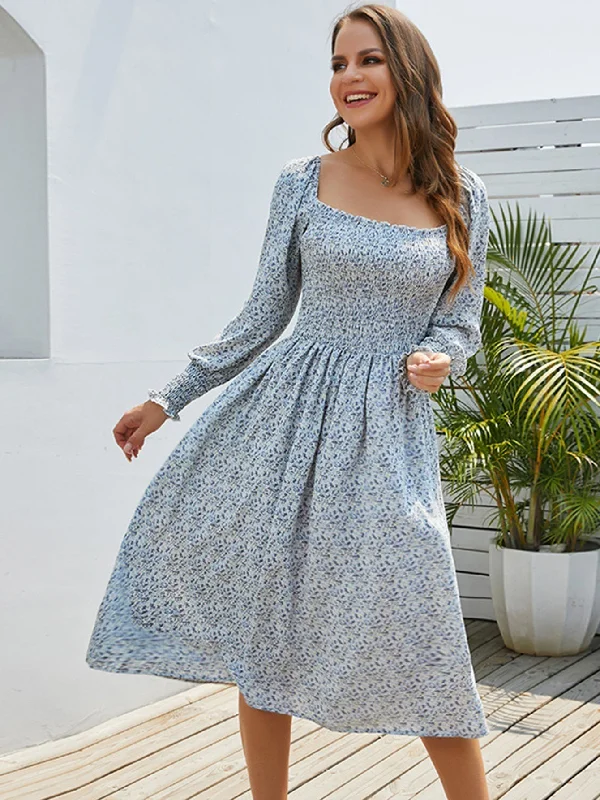 Midi dresses with ruched bodices for a feminine and fitted feel KittenAlarm - Disty Floral Smocked Dress Midi dresses with ruched bodices for a feminine and fitted feel KittenAlarm - Disty Floral Smocked Dress