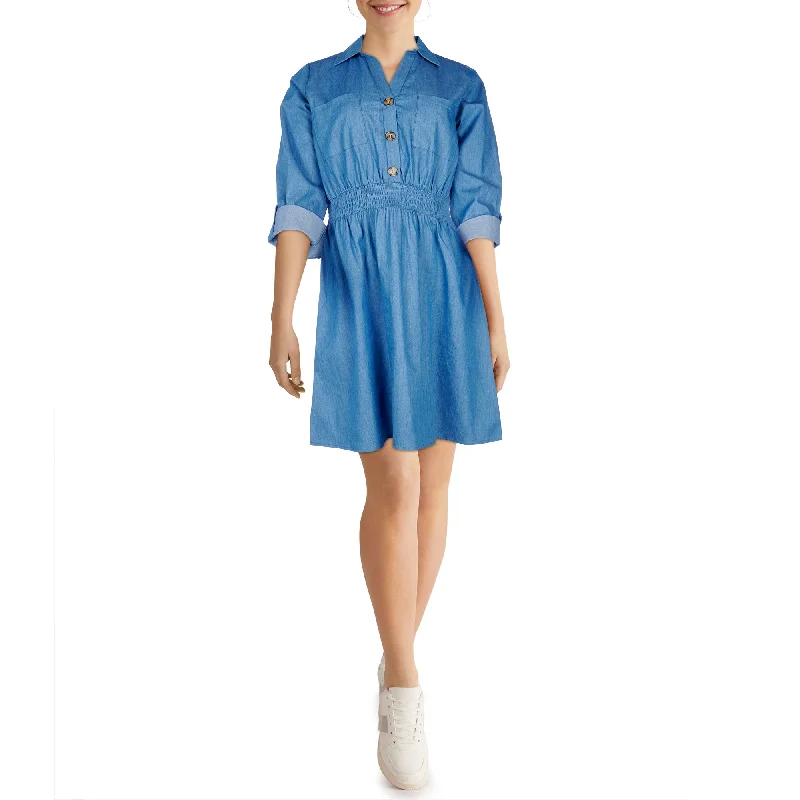 Mini dresses with polka dot patterns mySTYLE Women's Street Smart Pocket Denim Dress Mini dresses with polka dot patterns mySTYLE Women's Street Smart Pocket Denim Dress