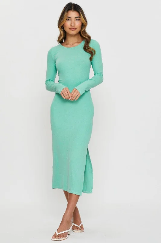 Midi dresses with wrap - around skirts for a customizable fit Green Midi Dress Long Sleeve Midi dresses with wrap - around skirts for a customizable fit Green Midi Dress Long Sleeve
