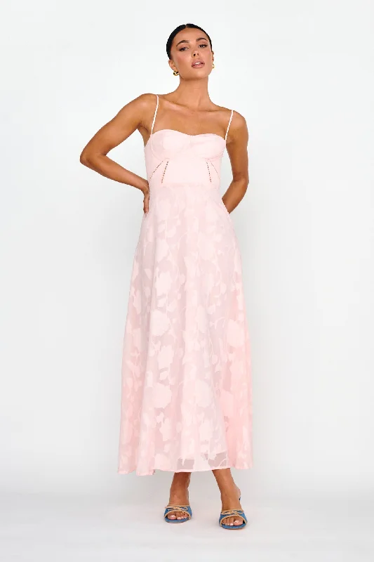 Midi dresses with one - shoulder designs for a modern and asymmetric style Well Wishing Textured Laced Back Midi Dress Pink Midi dresses with one - shoulder designs for a modern and asymmetric style Well Wishing Textured Laced Back Midi Dress Pink