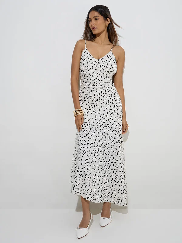 Cotton mini dresses for a comfortable everyday option Wardrobe Ivory Polka Dotted A-Line Dress Cotton mini dresses for a comfortable everyday option Wardrobe Ivory Polka Dotted A-Line Dress