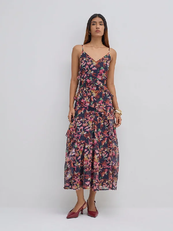 Mini dresses with fringe for a bohemian style LOV Multicolour Floral Design A-Line Dress Mini dresses with fringe for a bohemian style LOV Multicolour Floral Design A-Line Dress