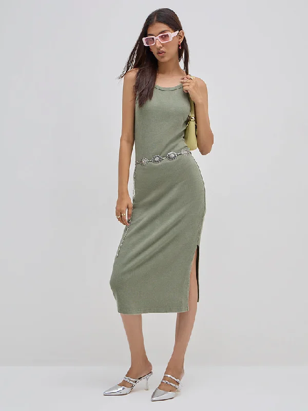Velvet mini dresses for autumn weddings Nuon Olive Ribbed Textured Cotton Bodycon Dress Velvet mini dresses for autumn weddings Nuon Olive Ribbed Textured Cotton Bodycon Dress