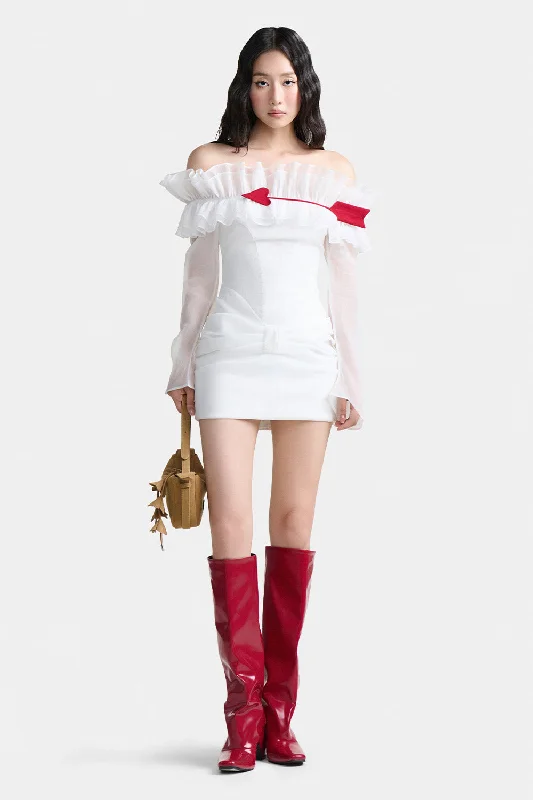 Mini dresses with cut - out details for a trendy look Oh First Kiss Off-Shoulder Dress Mini dresses with cut - out details for a trendy look Oh First Kiss Off-Shoulder Dress