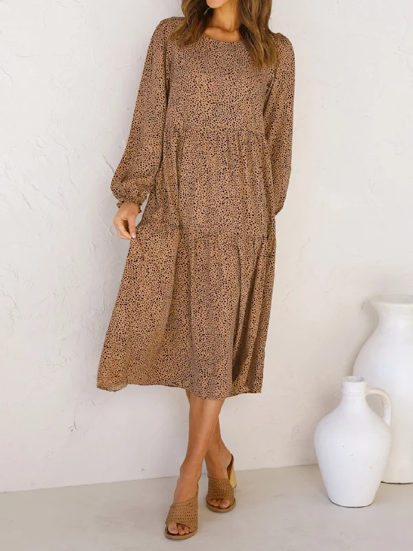 Midi dresses with wrap - around skirts for a customizable fit KittenAlarm - long sleeve leopard pleated dress Midi dresses with wrap - around skirts for a customizable fit KittenAlarm - long sleeve leopard pleated dress