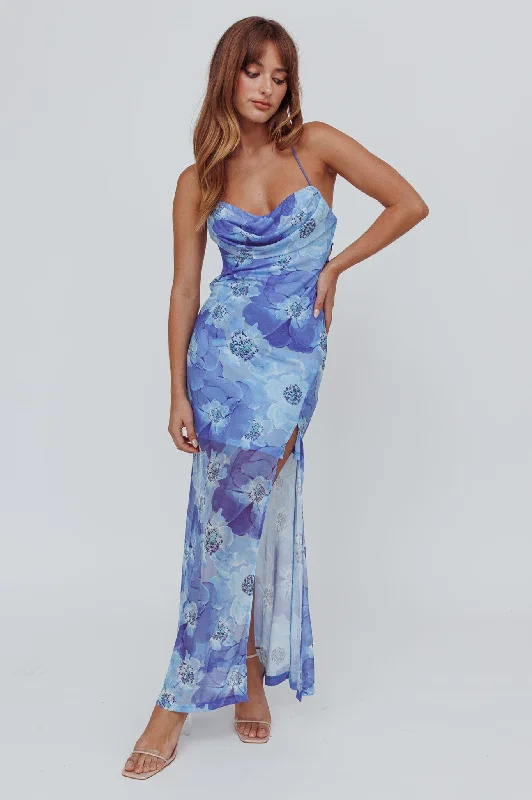Midi dresses with mesh inserts for a trendy and breathable option Osaka Sun Lace-Up Back Mesh Dress Blue Midi dresses with mesh inserts for a trendy and breathable option Osaka Sun Lace-Up Back Mesh Dress Blue