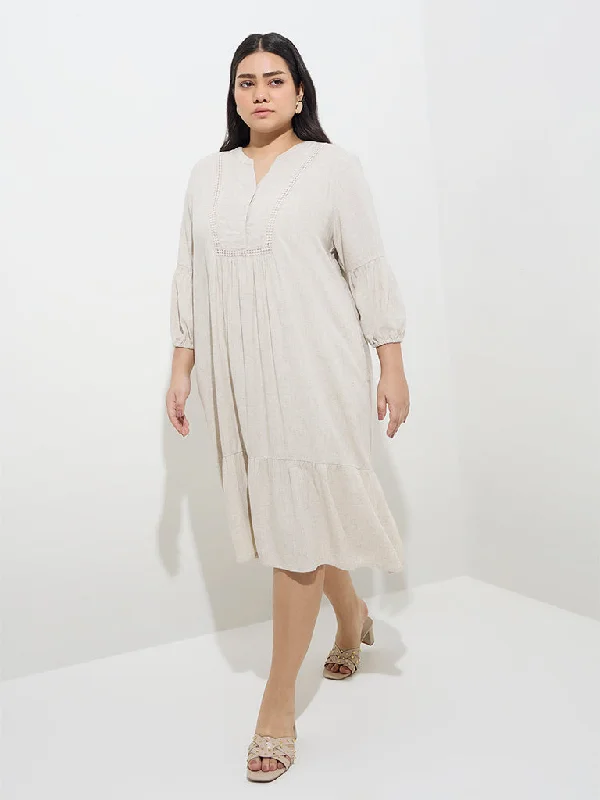 Sequined mini dresses for New Year's Eve Gia Beige Crochet-Detailed Cotton A-Line Dress Sequined mini dresses for New Year's Eve Gia Beige Crochet-Detailed Cotton A-Line Dress