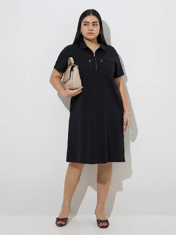 Mini dresses with spaghetti straps for a delicate look Gia Black Cotton-Blend A-Line Dress Mini dresses with spaghetti straps for a delicate look Gia Black Cotton-Blend A-Line Dress