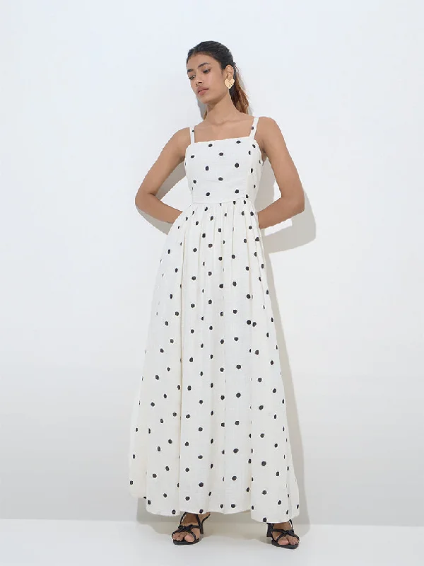 Linen mini dresses for a breathable summer option LOV White Polka Dotted Linen-Blend Maxi Dress Linen mini dresses for a breathable summer option LOV White Polka Dotted Linen-Blend Maxi Dress