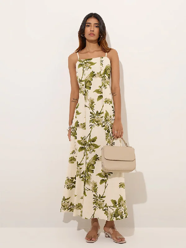 Mini dresses with cold - shoulder designs LOV Off-White Botanical Printed Linen-Blend A-Line Dress Mini dresses with cold - shoulder designs LOV Off-White Botanical Printed Linen-Blend A-Line Dress
