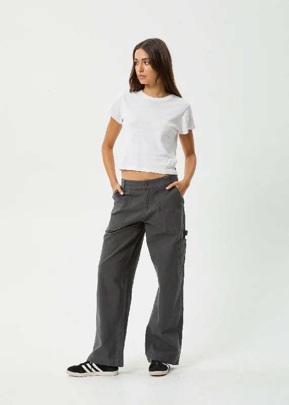 Plus Size Women's Pleated Front Dress Pants for Office WearAFENDS Womens Lexi - Low Rise Carpenter Pants - Gunmetal Plus Size Women's Pleated Front Dress Pants for Office WearAFENDS Womens Lexi - Low Rise Carpenter Pants - Gunmetal