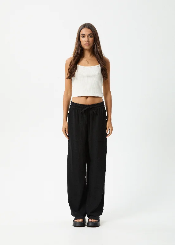 Plus Size Women's Pleated Front Dress Pants for Office WearAFENDS Womens Amaya - Wide Leg Pants - Black Plus Size Women's Pleated Front Dress Pants for Office WearAFENDS Womens Amaya - Wide Leg Pants - Black