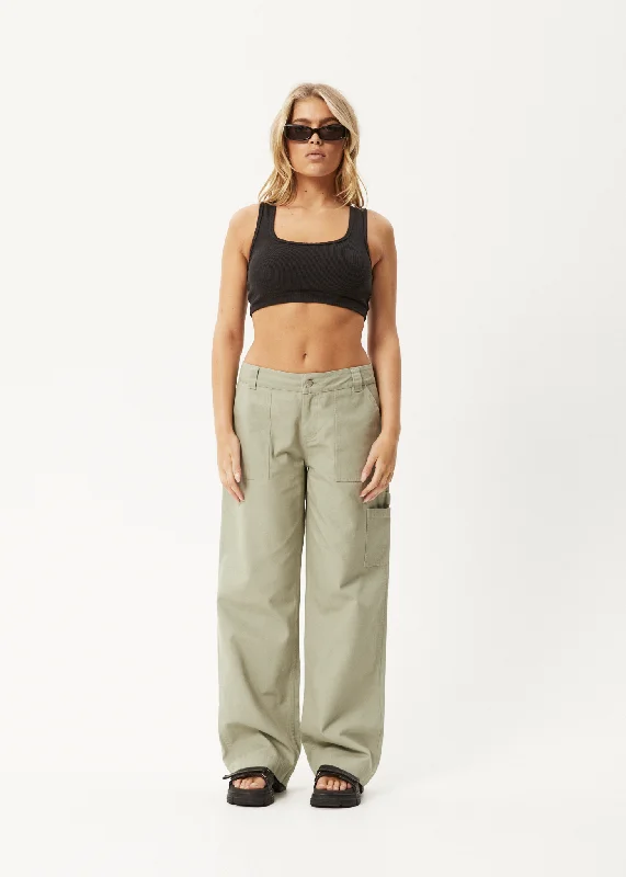 Bell - Bottom Style Women's Denim Pants with Embroidered DetailsAFENDS Womens Lexi - Low Rise Carpenter Pants - Eucalyptus Bell - Bottom Style Women's Denim Pants with Embroidered DetailsAFENDS Womens Lexi - Low Rise Carpenter Pants - Eucalyptus
