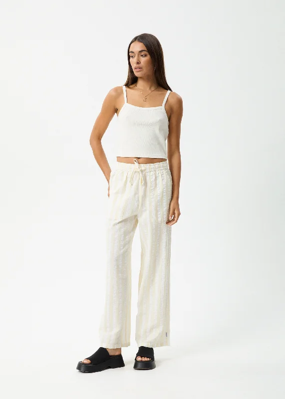 Capri Length Women's Printed Yoga Pants for Workout SessionsAFENDS Womens Splice - Wide Leg Pants - White / Lemongrass