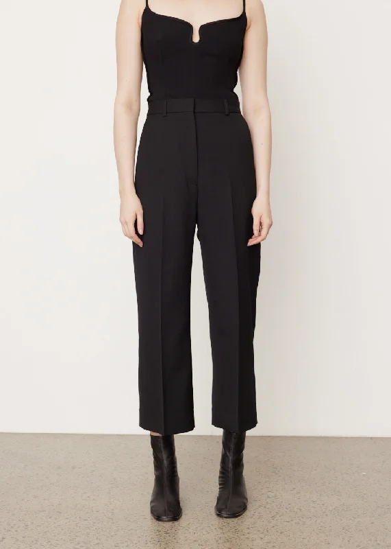 Tapered Leg Women's Wool Blend Trousers for WinterPercita Suiting Trousers