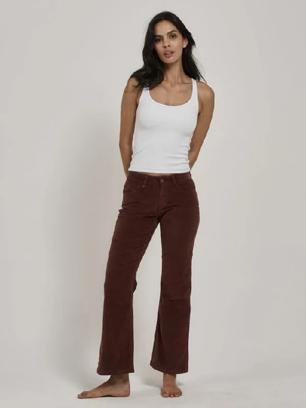 Plus Size Women's Cargo Pants with Multiple Pockets for HikingAlyssa Cord Pant - Ruby Wine Plus Size Women's Cargo Pants with Multiple Pockets for HikingAlyssa Cord Pant - Ruby Wine