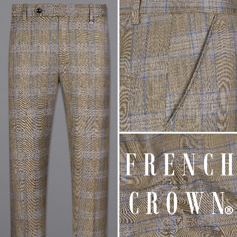 Arrowtown Brown with Azure Blue Plaid Pant