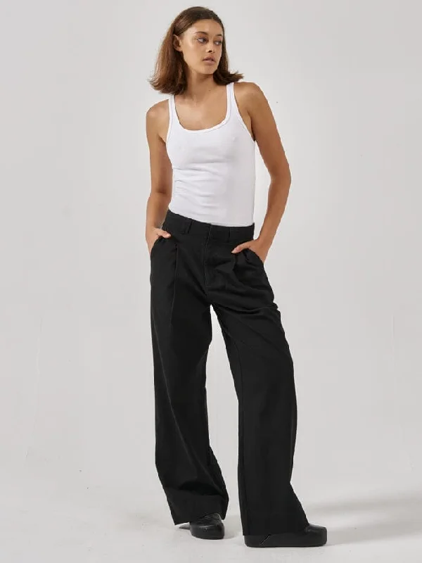 Ankle - Length Women's Printed Joggers for TravelingArtisan Twill Pant - Black