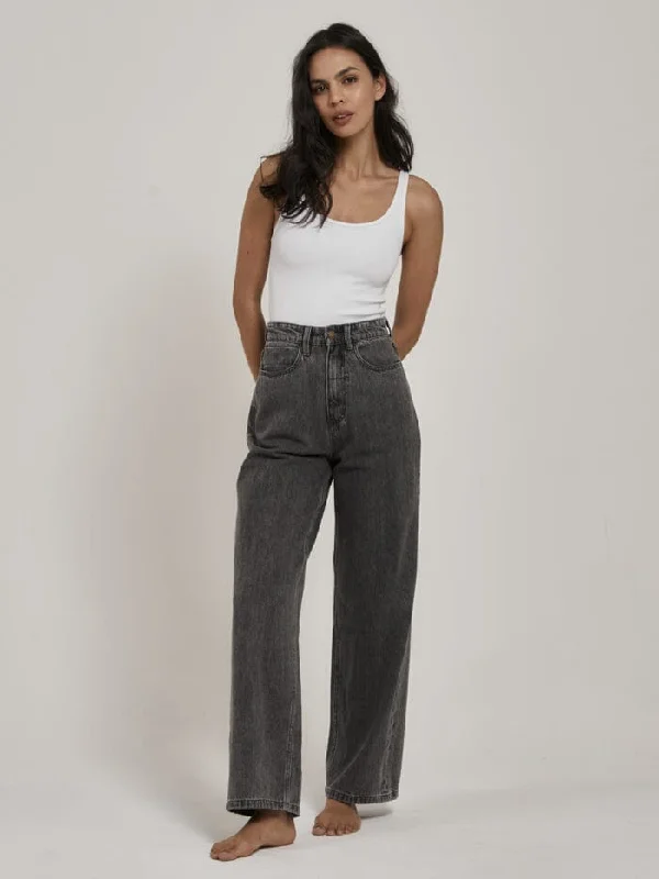 Plus Size Women's Elastic - Waist Culottes in Earth TonesBillie Jean - Asphalt Grey