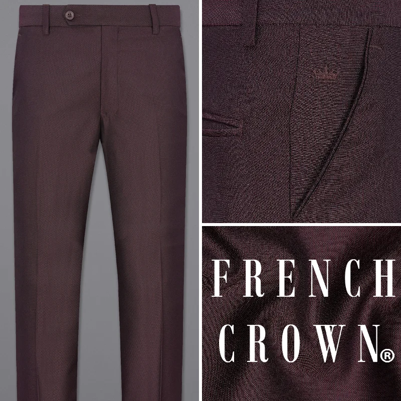 Bistre Wine Solid Pant