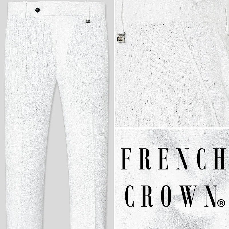 Bright White Luxurious Linen Pant