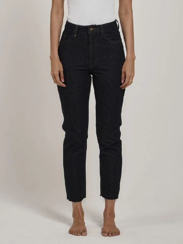 Tapered Leg Women's Wool Blend Trousers for WinterCasey Slim Jean - Raw Indigo