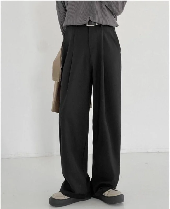 Casual Elastic Waist Wide-leg Pants