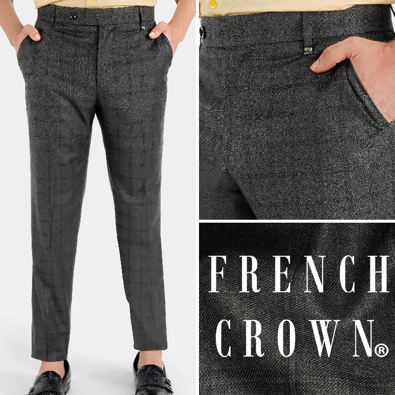 Chicago Gray Checkered Wool Rich Pant