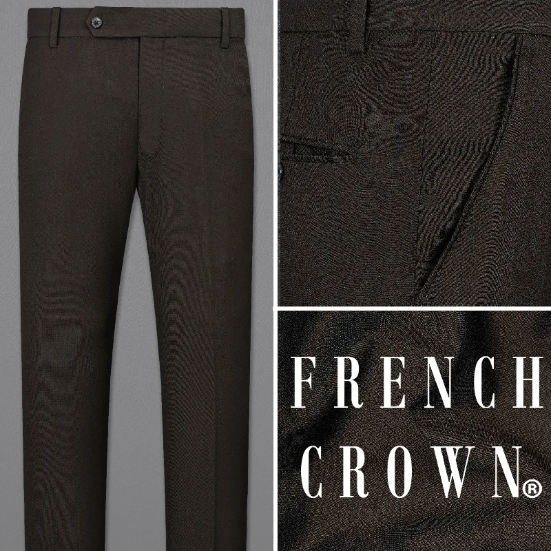 Coffee Bean Brown Pure Wool Pant