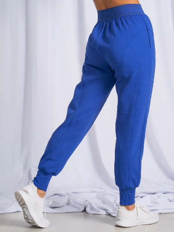 Skinny Fit Women's Leather Look Leggings for a Rocker VibeContour Track Pants - Cobalt Blue Skinny Fit Women's Leather Look Leggings for a Rocker VibeContour Track Pants - Cobalt Blue