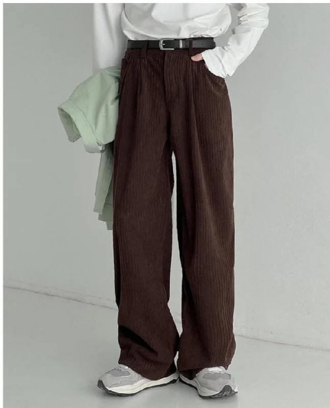 Corduroy Drapey Wide-leg Pants