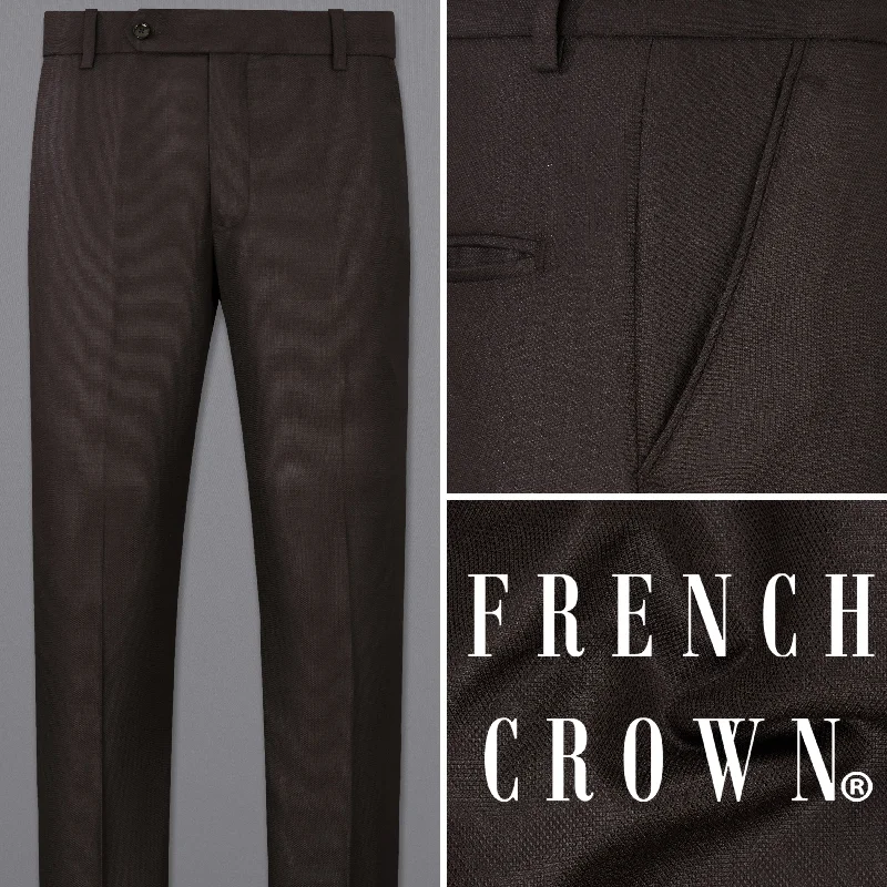 Dark Brown Textured Pant