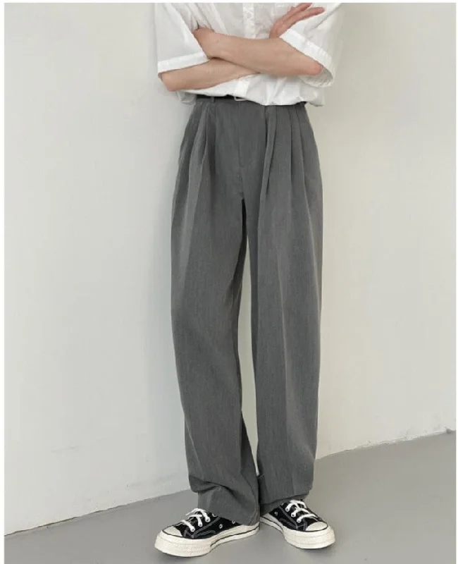 Drape Straight Casual Suit Pants