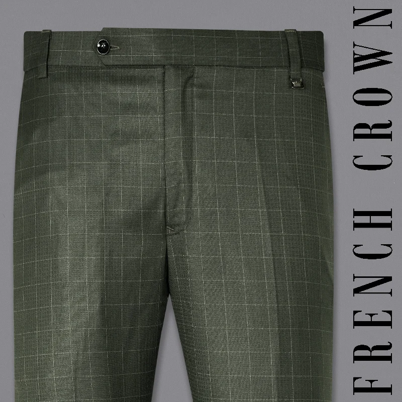 Dune Dark Green Subtle Checkered Pant