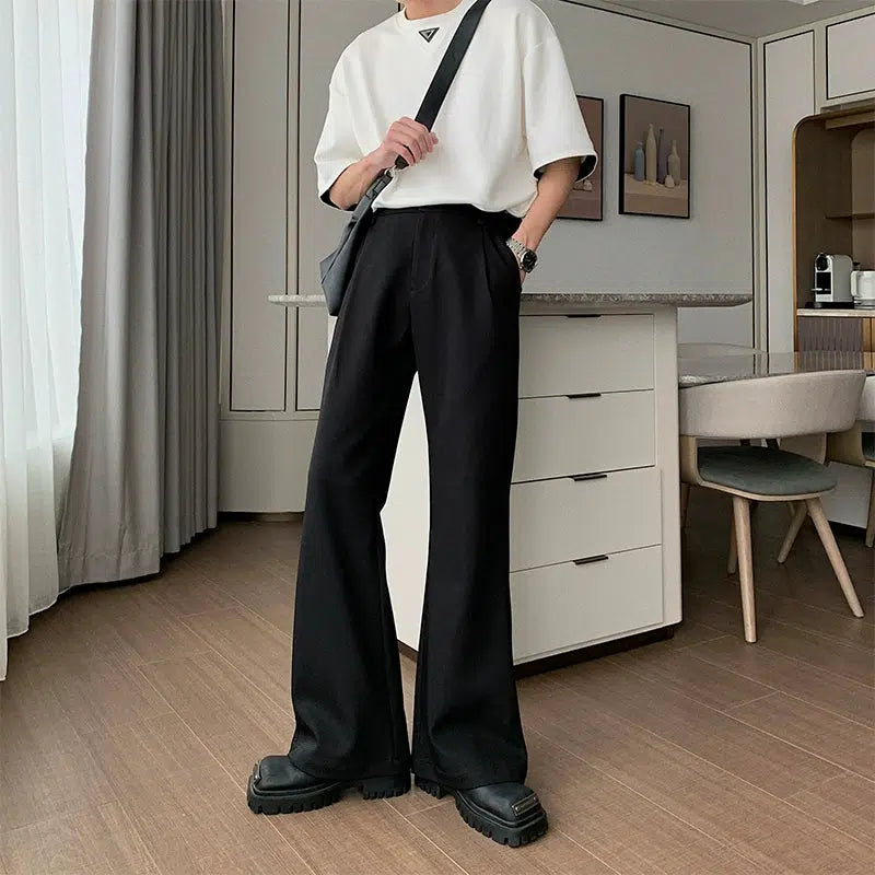 Elastic Waist Wide-leg Casual Pants