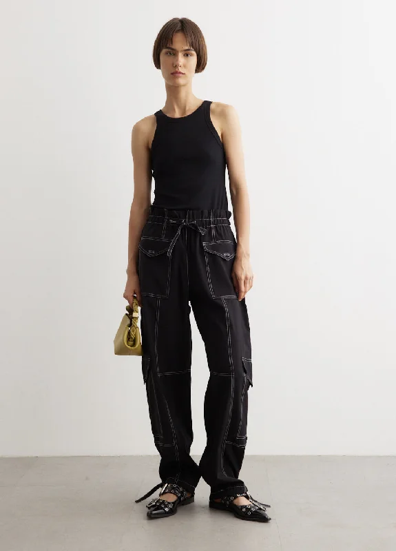 Tapered Leg Women's Wool Blend Trousers for WinterLight Slub High Waist Pocket Pants Tapered Leg Women's Wool Blend Trousers for WinterLight Slub High Waist Pocket Pants